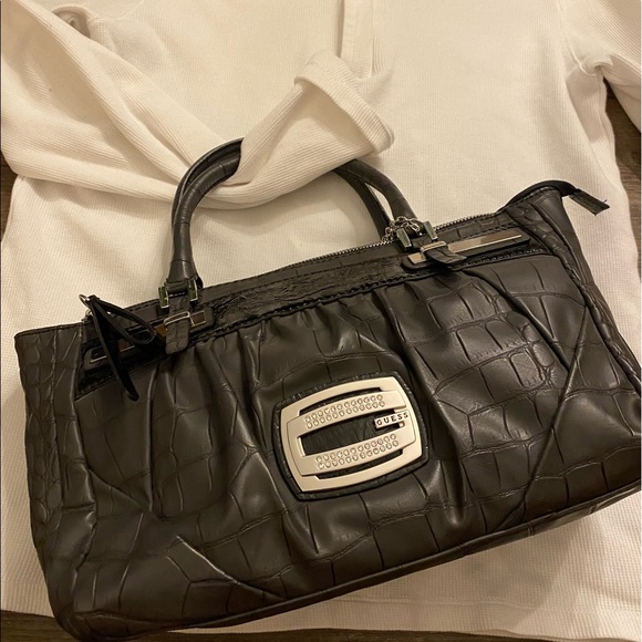 Guess gray croc handbag - Picture 1 of 8